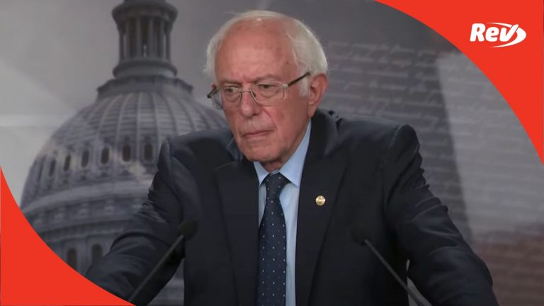 Bernie Sanders Press Conference Transcript Reconciliation Bill Rev 