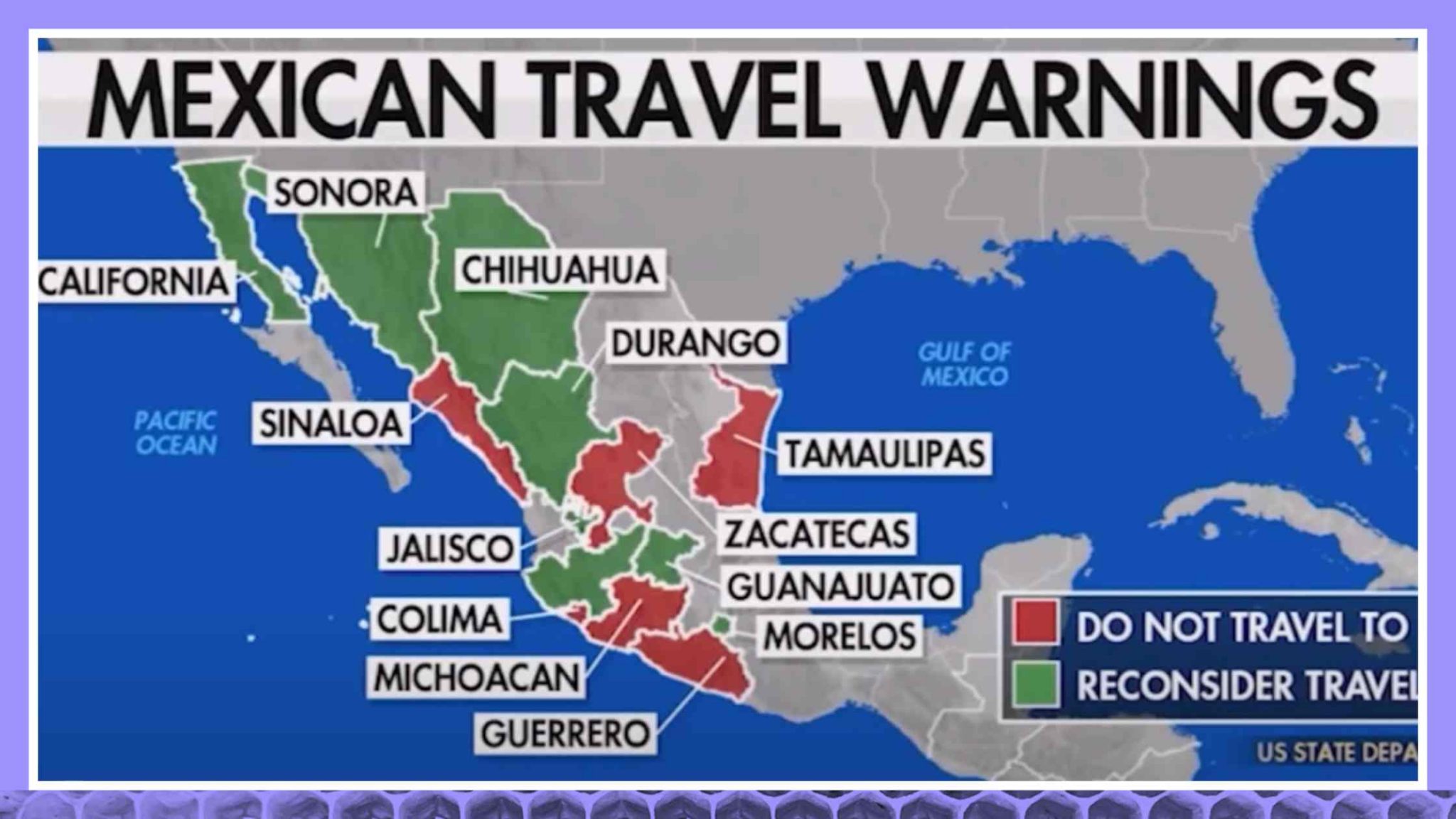do not travel warning to six of mexico 31 states