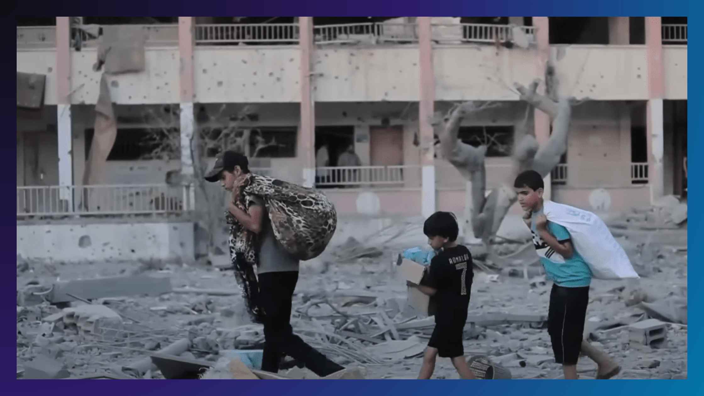 Children walking in Palestine