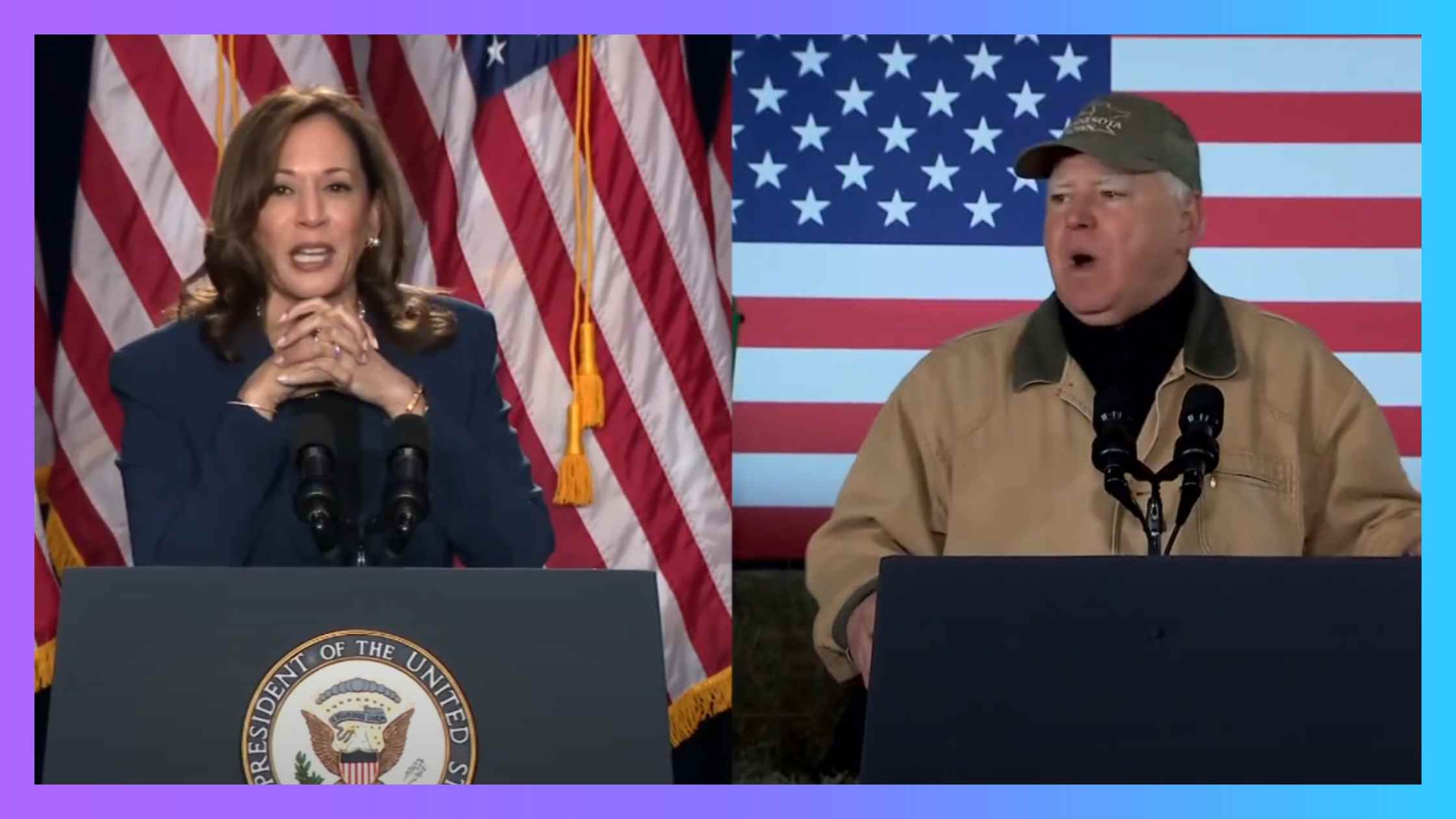 Kamala Harris and Tim Walz