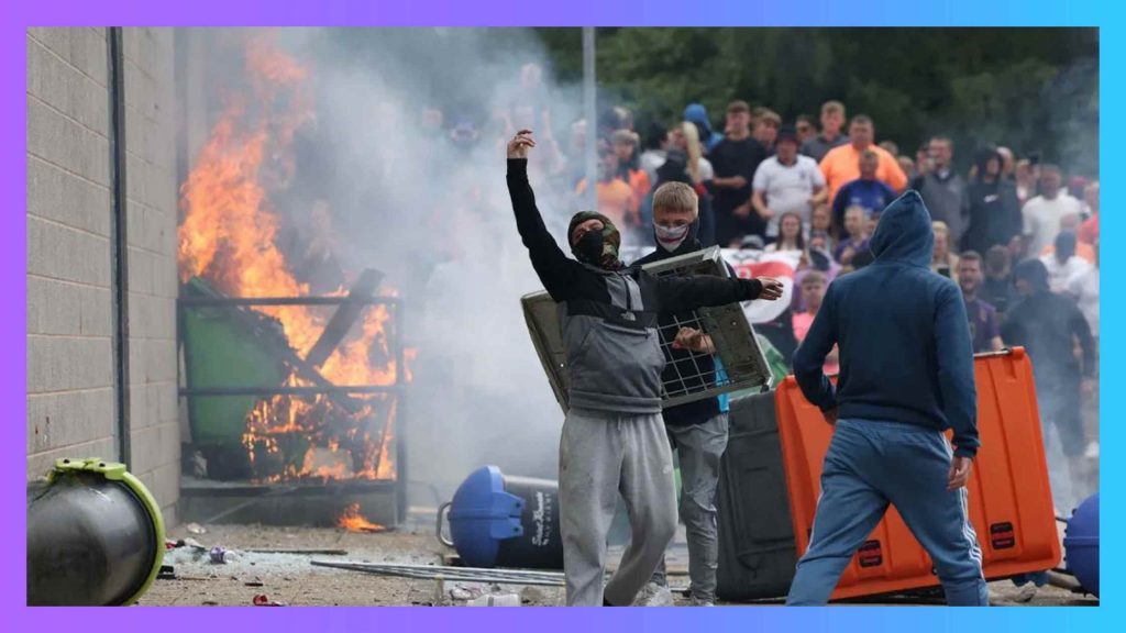 Rioters in England